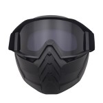 Masca protectie fata din plastic dur + ochelari ski, lentila gri inchis, model GRD02